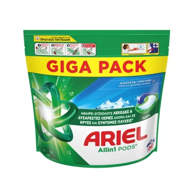 KAPSUŁKI DO PRANIA BIAŁEGO ARIEL MOUNTAIN SPRING ALL-IN-1 PODS 60SZT