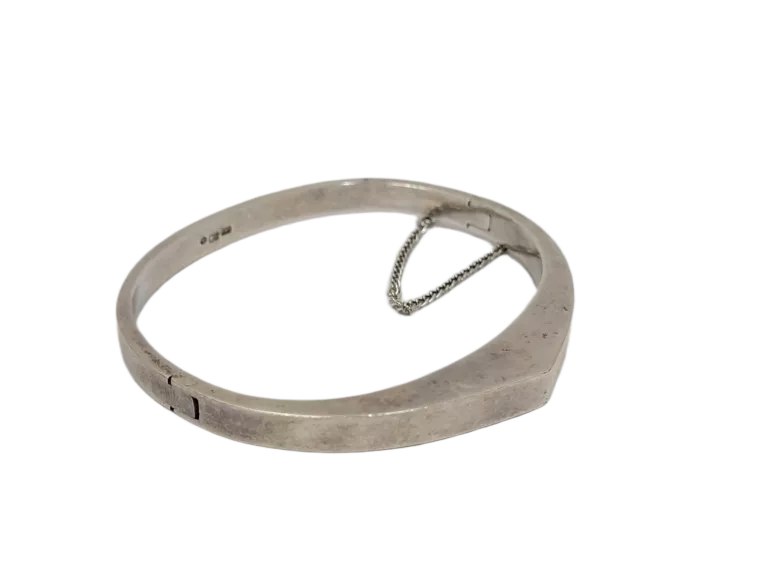 PIĘKNA SZTYWNA SREBRNA BRANSOLETKA 21,71 G UNIKATOWA SREBRO 925