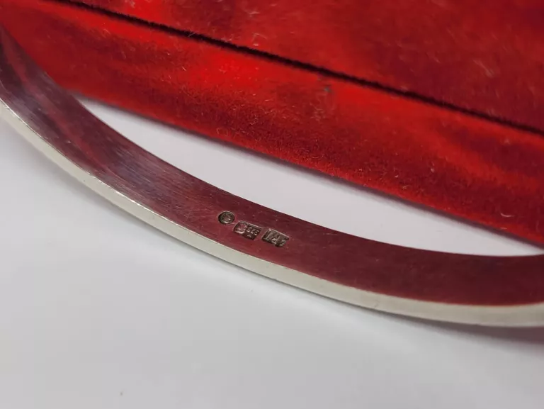 PIĘKNA SZTYWNA SREBRNA BRANSOLETKA 21,71 G UNIKATOWA SREBRO 925