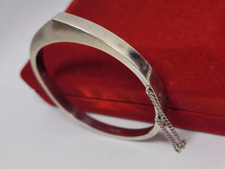 PIĘKNA SZTYWNA SREBRNA BRANSOLETKA 21,71 G UNIKATOWA SREBRO 925