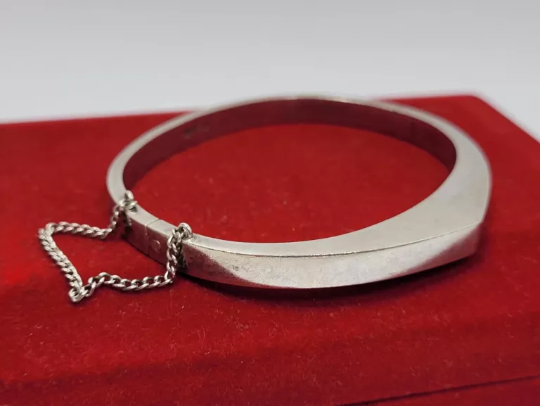 PIĘKNA SZTYWNA SREBRNA BRANSOLETKA 21,71 G UNIKATOWA SREBRO 925