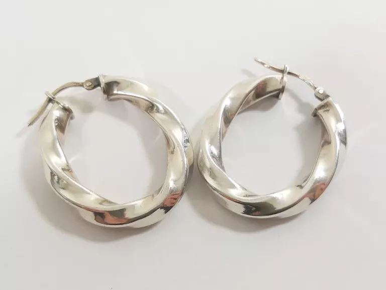 ZAKRĘCONE SREBRNE KOLCZYKI PRÓBY 925