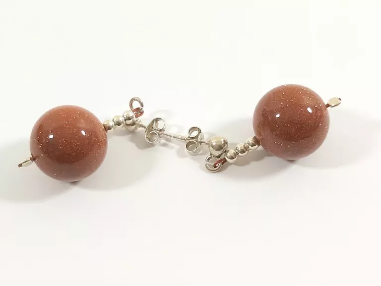 NIEPOSPOLITE SREBRNE KOLCZYKI Z KAMIENIAMI