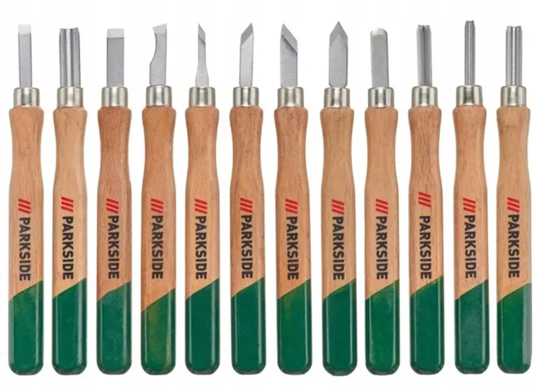 NOŻE DO RZEŹBIENIA DREWNA 12 SZT PRECYZYJNE OSTRZA ETUI PARKSIDE