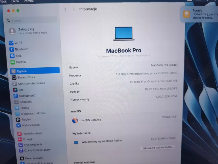 apple-macbook-pro-13-a1989-2019r-i7-8569u-16gb-512gb-ssd-210-cykli-kod-producenta-a1989