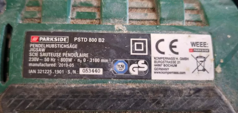 WYRZYNARKA PARKSIDE PSTD 800 B2 800W