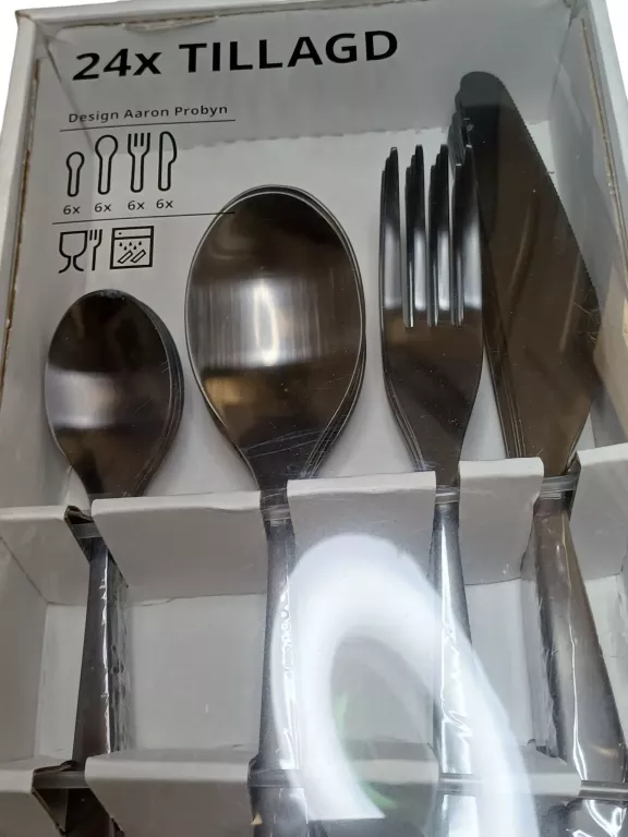 ZESTAW SZTUĆCÓW IKEA TILLAGD 24 ELEMENTY CZARNE