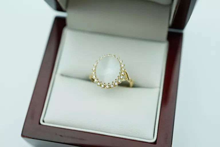 ZŁOTY PIERŚCIONEK Z OPALEM 585/3,08G/R12