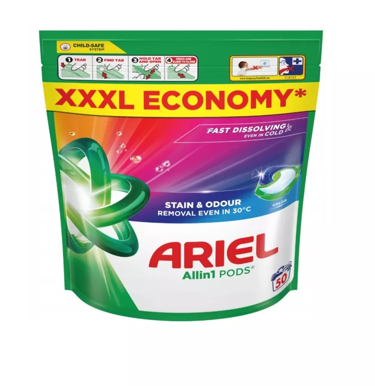 ARIEL PODS COLOR ALL IN ONE 50 SZT KAPSUŁKI DO PRANIA KOLOR