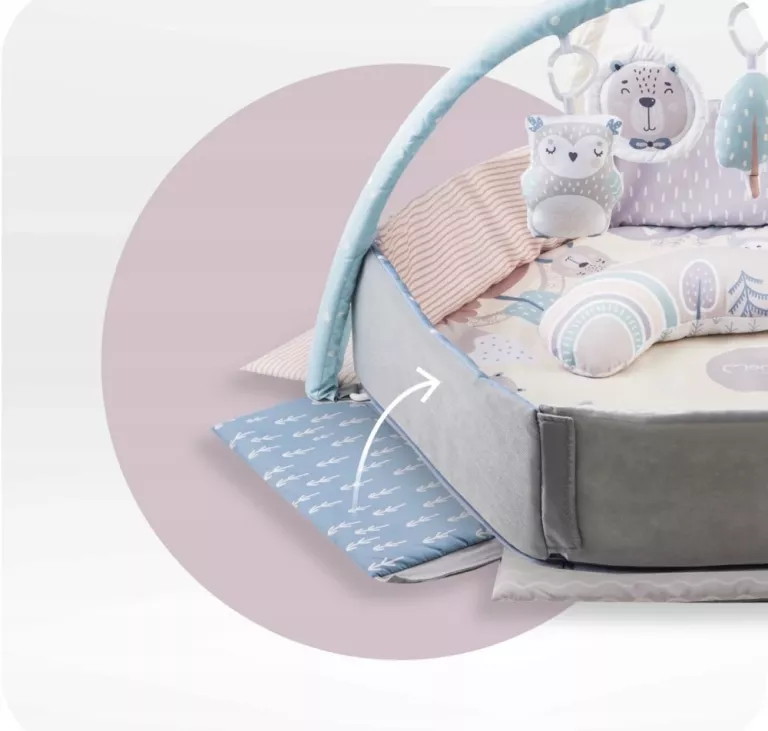 MATA EDUKACYJNA DLA NIEMOWLĄT 2W1 - MOMI PASTEL - BASEN ZABAWKI SENSORYCZN