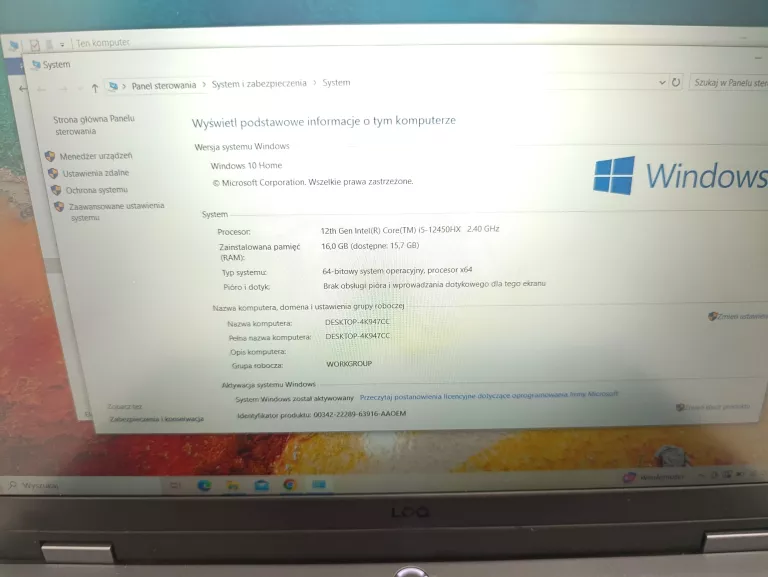 LAPTOP LENOVO LOQ 16GB / 512GB, RTX 3050
