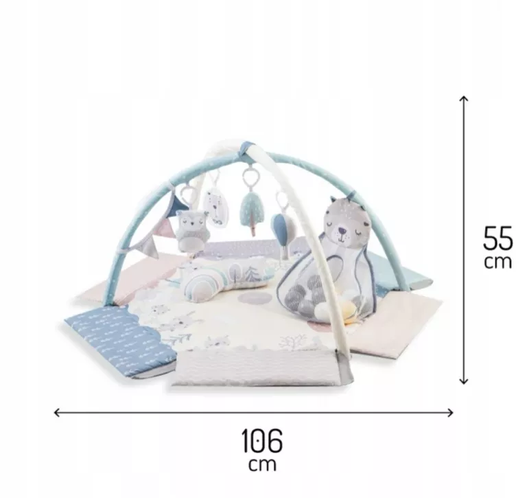 MATA EDUKACYJNA DLA NIEMOWLĄT 2W1 - MOMI PASTEL - BASEN ZABAWKI SENSORYCZN