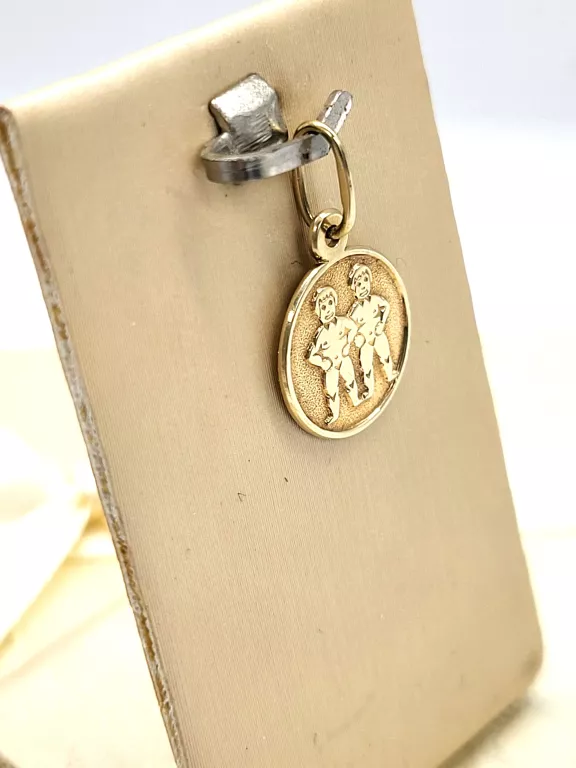 OKRĄGŁA ZŁOTA ZAWIESZKA "BLIŹNIĘTA" 585/0.93G