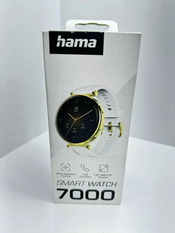 SMARTWATCH HAMA 7000 GPS AMOLED BIAŁO-ZŁOTY PLOMBY
