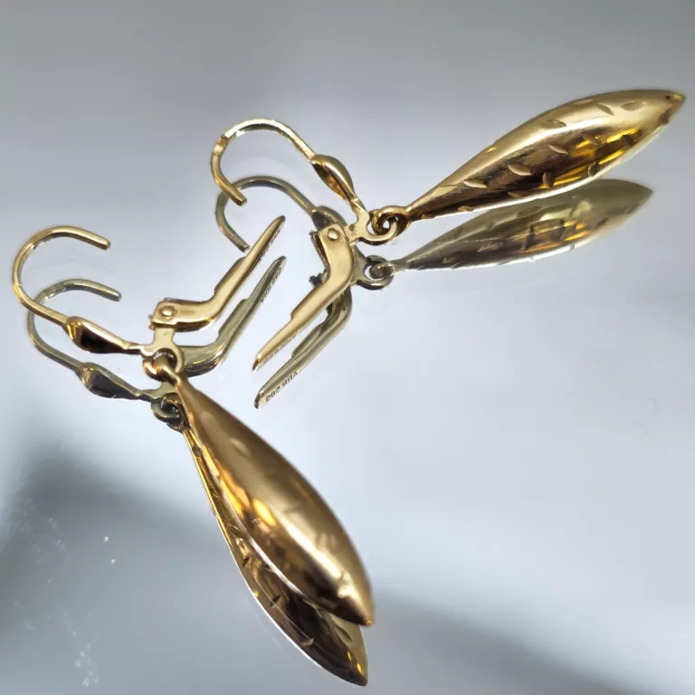 PIĘKNE WISZĄCE ZŁOTE KOLCZYKI