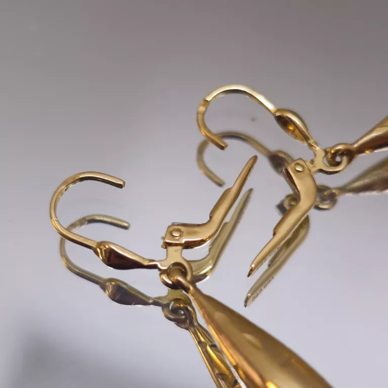 PIĘKNE WISZĄCE ZŁOTE KOLCZYKI