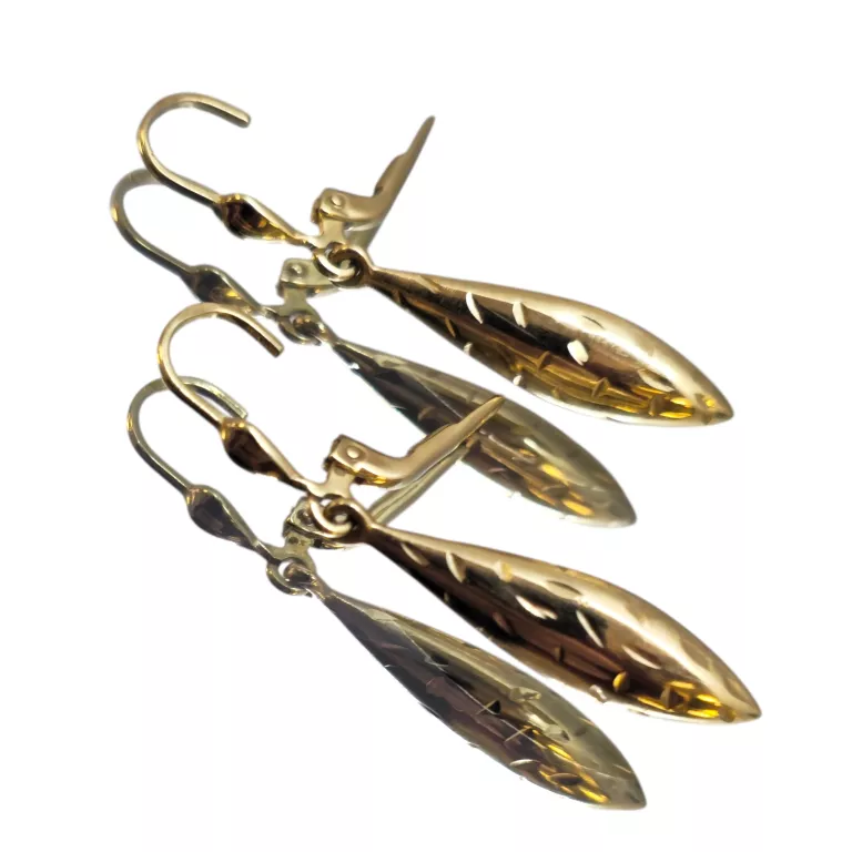 PIĘKNE WISZĄCE ZŁOTE KOLCZYKI