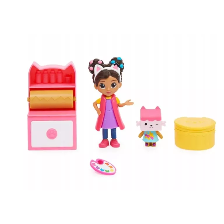 ZESTAW KOCI DOMEK GABI STUDIO ARTYSTYCZNE MALARKA LALKA FIGURKA AKCESORIA