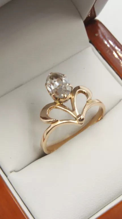 ZŁOTY PIERŚCIONEK Z CYRKONIĄ 585 3,15G R:19 OKAZAŁY