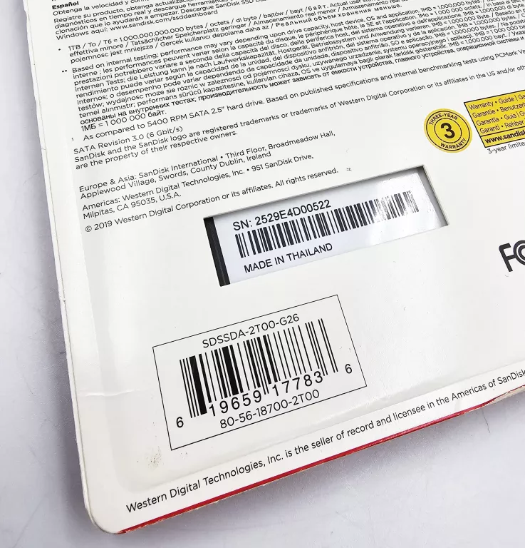 DYSK SANDISK SSD PLUS 2TB 2,5" SATA III SDSSDA-2T00-G26