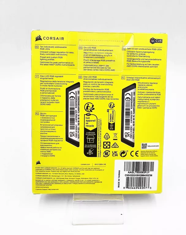 PAMIĘĆ CORSAIR VENGEANCE RGB DDR5 32GB 6400MHZ CMH32GX5M2B6400Z36