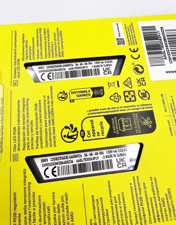 PAMIĘĆ CORSAIR VENGEANCE RGB DDR5 32GB 6400MHZ CMH32GX5M2B6400Z36