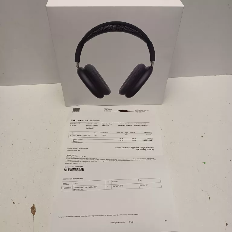 APPLE AIRPODS MAX MIDNIGHT A3184 GWARANCJA !!!