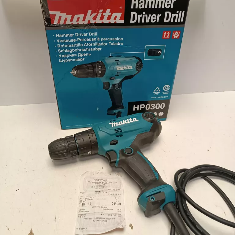 MAKITA SIECIOWA WIERTARKO-WKRĘTARKA UDAROWA HP0300