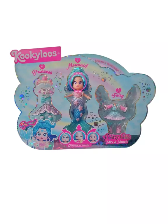KOOKYLOOS ZESTAW LALKA PRINCESS PEARL MERMAID FAIRYTALE MIX & MATCH