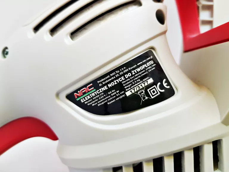 NOŻYCE OGRODNICZE NAC HE60- CH 600W