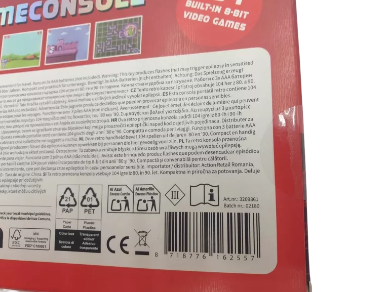 RETRO GAME CONSOLE PRZENOŚNA KONSOLA DO GIER 104 GRY CZERWONA