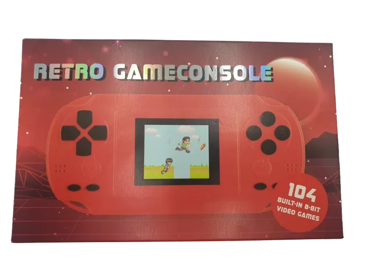 RETRO GAME CONSOLE PRZENOŚNA KONSOLA DO GIER 104 GRY CZERWONA