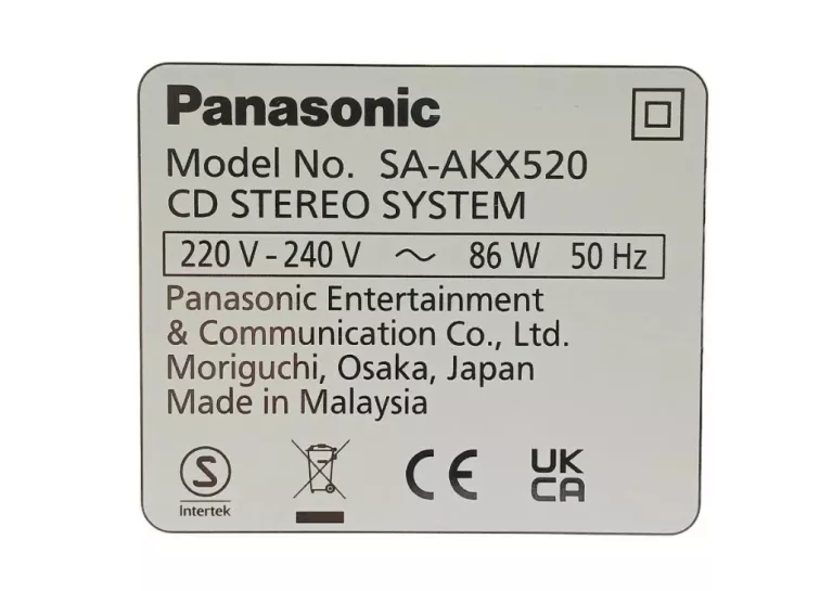 WIEŻA STEREO PANASONIC SC-AKX520 CD STEREO SYSTEM