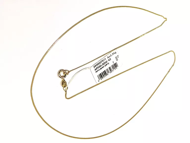 ZŁOTY ŁAŃCUSZEK PR333 0,96G 45CM