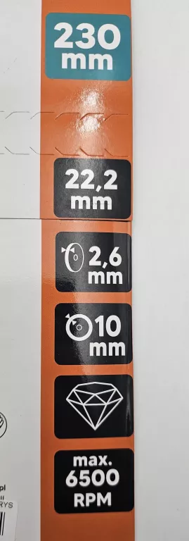 WAART TARCZA DIAMENTOWA 230 X 22.2 MM, OSTRZE KU W23D223
