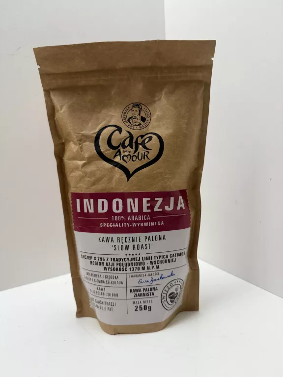 CAFE MON AMOUR BIO KAWA INDONEZJA ORGANIC ZIARNISTA ARABICA 250G
