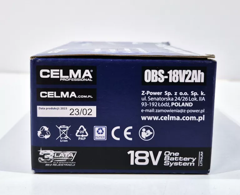 CELMA AKUMULATOR OBS-18V2AH AKUMULATOR LI-ION CELMA 18 V 2 AH