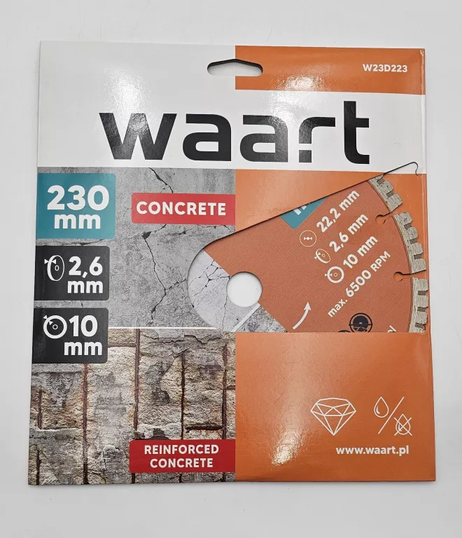 WAART TARCZA DIAMENTOWA 230 X 22.2 MM, OSTRZE KU W23D223