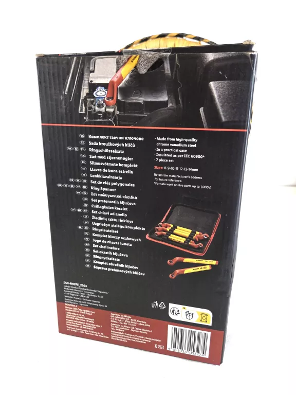 KOMPLET KLUCZY OCZKOWYCH PARKSIDE 7EL. ZESTAW NADZĘDZI