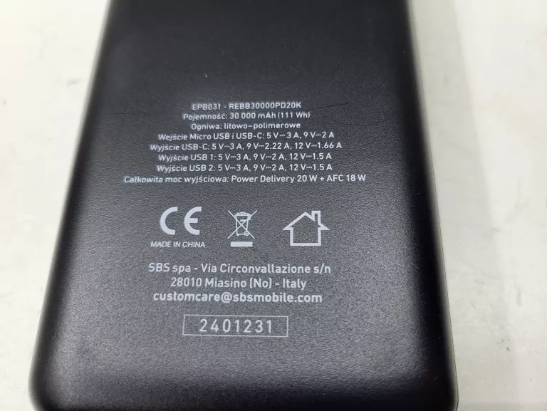 POWERBANK REINSTON EPB031 30000MAH