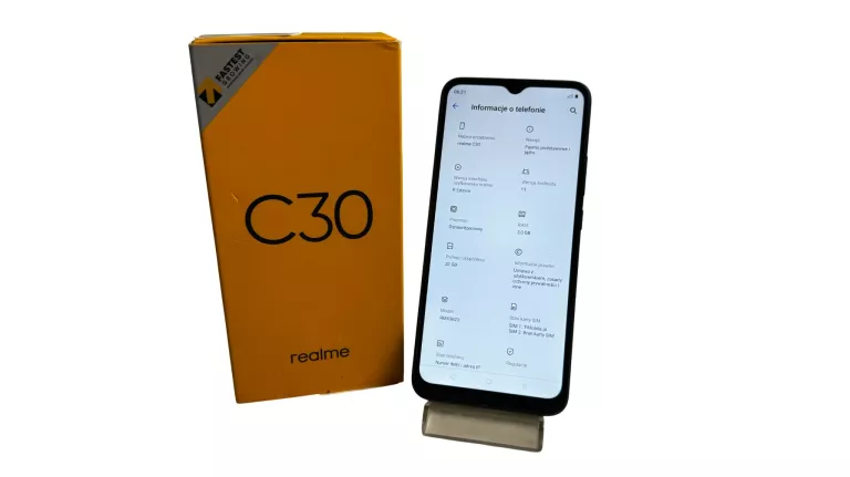 TELEFON REALME C30 KOMPLET KOLOR CZARNY STAN DOBRY