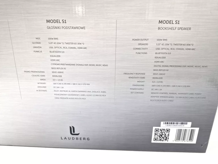 KOLUMNY GŁOŚNIKOWE STEREO GŁOŚNIKI PODSTAWKOWE PÓŁKOWE LAUDBERG S1 2.0