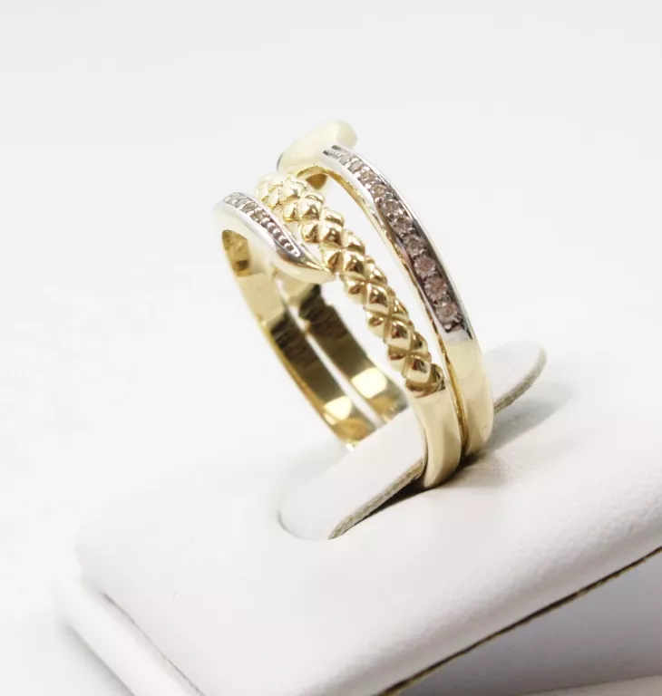 ZŁOTY PIERŚCIONEK WĄŻ CYRKONIE 585 R.18 5,09G.