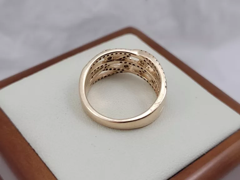 [585, R15, 5,68G] PRZEPIĘKNY ZŁOTY PIERŚCIONEK Z CYRKONIAMI