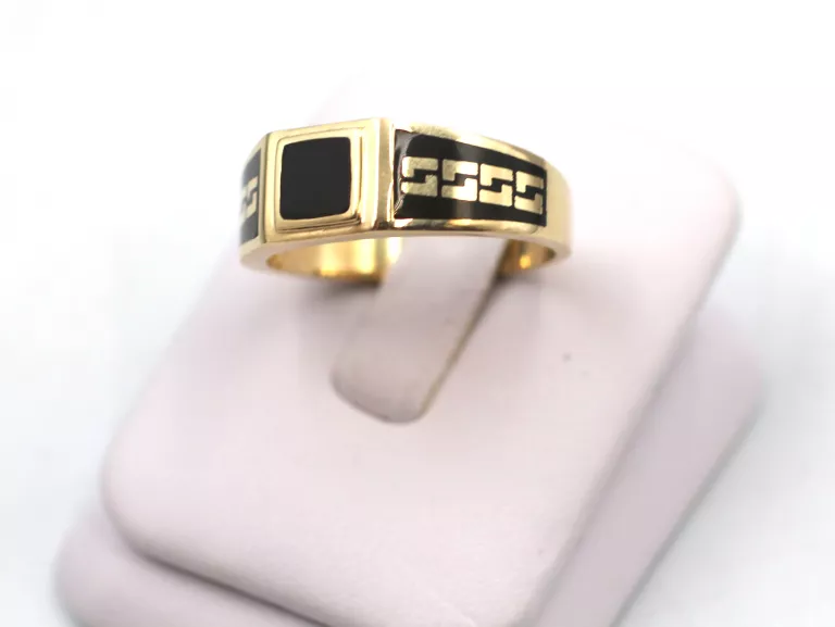 ZŁOTY SYGNET CZARNY P585 R25 W. 5,94G