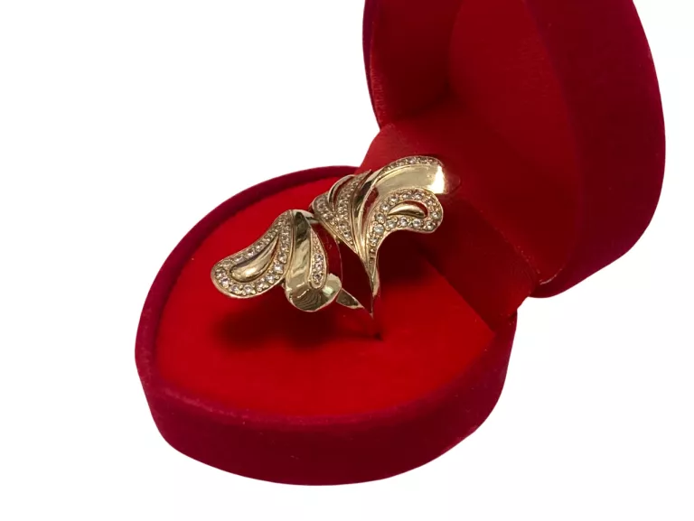 ZŁOTY PIERŚCIONEK Z CYRKONIAMI 14K 4,35G P585 R. 14