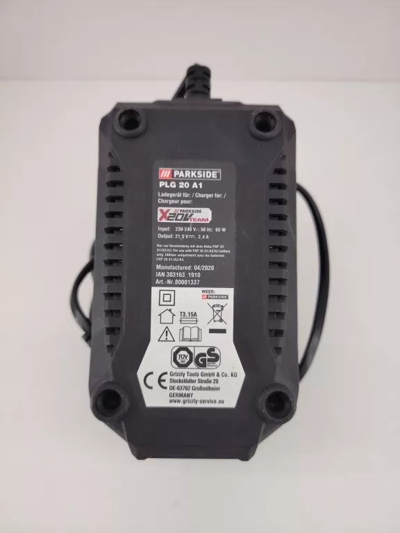 AKUMULATOR PARKSIDE PAP 20 B1 Z ŁADOWARKA PLG 20 A1 MOC 65W