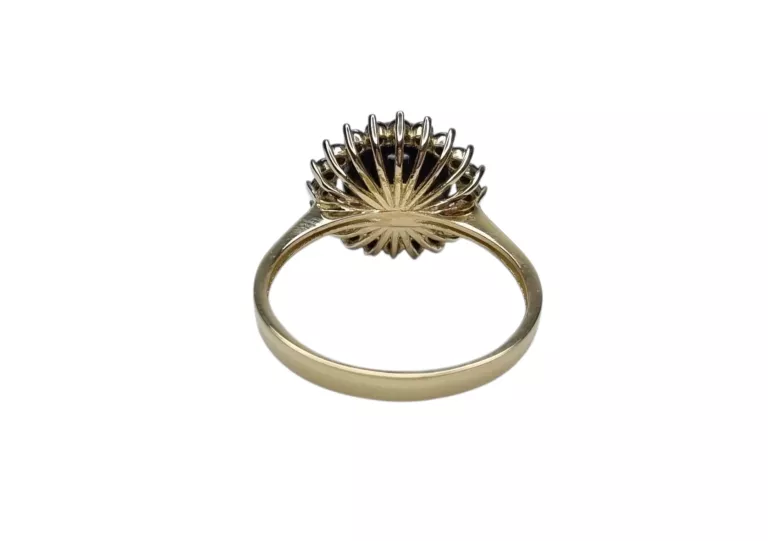 PIĘKNY ZŁOTY PIERŚCIONEK Z CZARNYM OCZKIEM 585 | 2,66G | R12