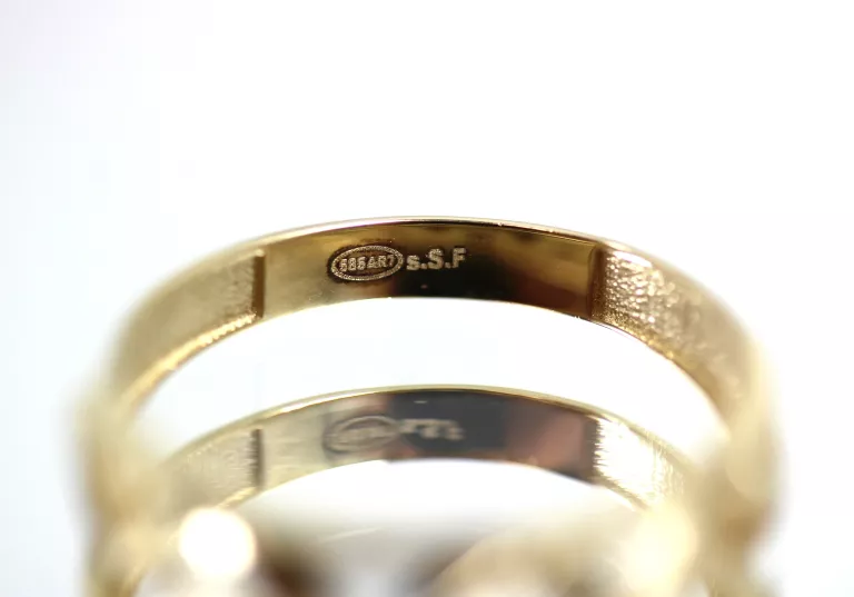 ZŁOTY PIERŚCIONEK P585 1,30G R18 GEOMETRYCZNY