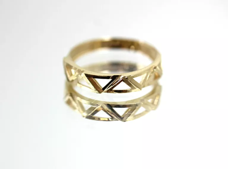 ZŁOTY PIERŚCIONEK P585 1,30G R18 GEOMETRYCZNY